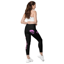Load image into Gallery viewer, Black &amp; Pink Leggings with pockets
