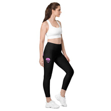 Load image into Gallery viewer, Black &amp; Pink Leggings with pockets
