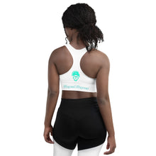 Load image into Gallery viewer, Legend Legacy White &amp; Sea Green Longline Sports Bra
