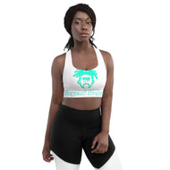 Legend Legacy White & Sea Green Longline Sports Bra