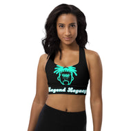 Legend Legacy Black & Sea Green Longline Sports Bra